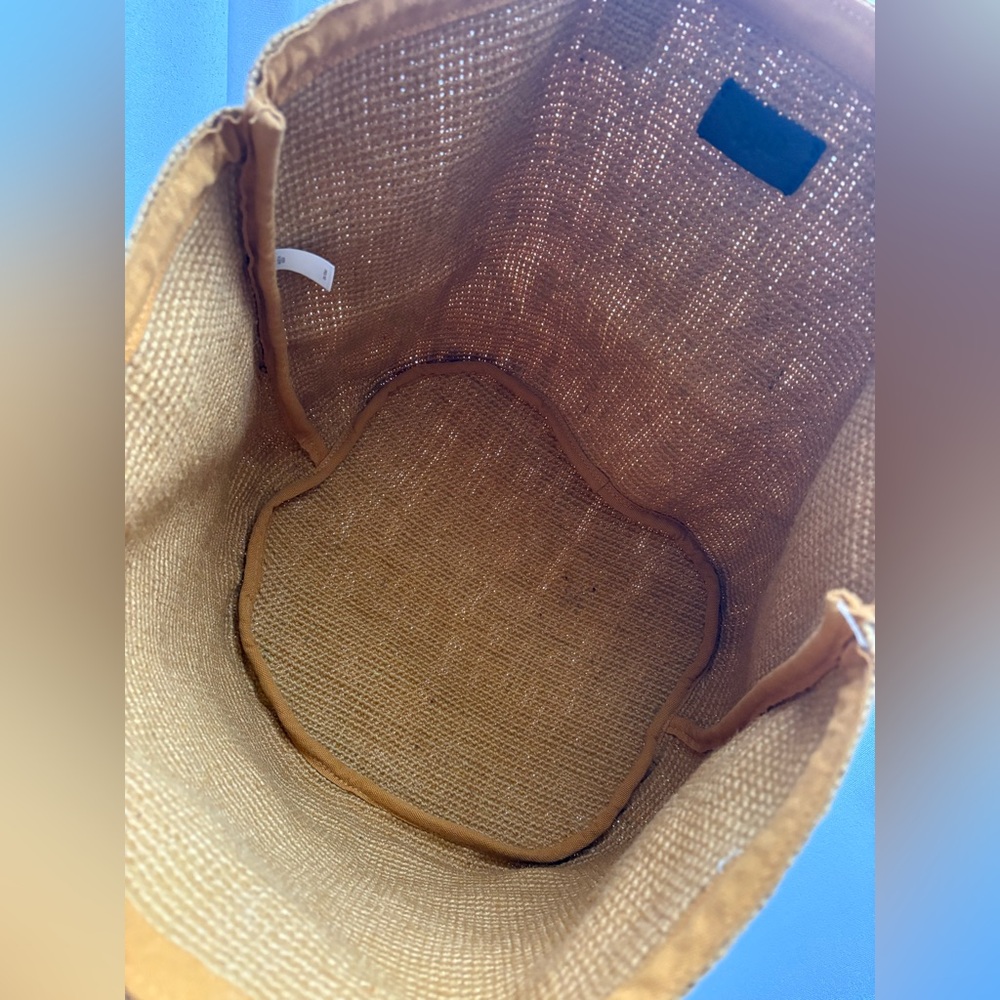 J JILL Sunflower Yellow Textured Tote Bag - Jute material EUC - Picture 5 of 11